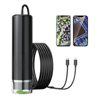 Mikroskop Digital saku Mini 1600X, untuk ponsel 8 kamera Video LED untuk memeriksa kulit sirkuit serangga tanaman