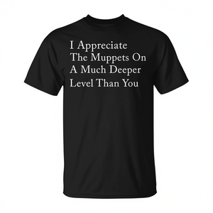 Camiseta The Onion I Appreciate The Muppets On A Much Deeper Level Than You Commentary, negra, unisex, para adultos, manga corta, cuello redondo - Product Image 2