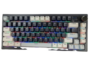 Clavier de jeu mécanique personnalisé 75% RGB Tri-mode Hotswap Gasket avec écran, 82 touches, clavier de jeu mécanique OEM avec bouton - Product Image 2