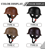 Casque demi-visage classique, scooter, casque de moto vintage à visage ouvert, style rétro allemand, profil bas, demi-casque 1/2