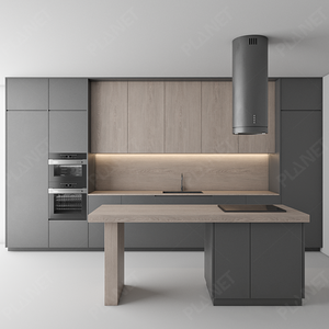 Islas <span class=keywords><strong>de</strong></span> Cocina Estilo Europeo, Muebles <span class=keywords><strong>de</strong></span> Cocina, Cocinas Europeas, Gabinetes <span class=keywords><strong>de</strong></span> Cocina con Membrana <span class=keywords><strong>de</strong></span> PVC, Diseño 3D Gratuito - Product Image 1