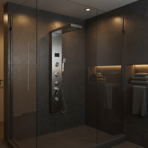 <span class=keywords><strong>Colonne</strong></span> de douche cascade murale en acier inoxydable pour salle de bain à forte demande Système de panneaux de douche à led - Product Image 4