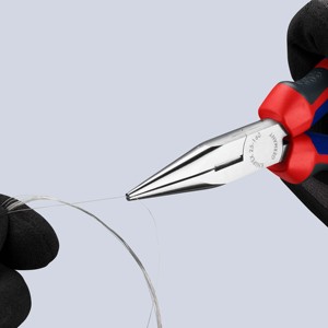 Pince à bec demi-rond KNIPEX 25 05 160 avec coupe latérale (pince radio) avec poignées confort chromées - Product Image 2