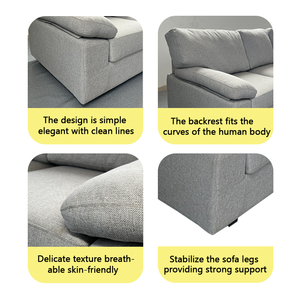 <span class=keywords><strong>Divano</strong></span> in Tessuto Rinfrescante Effetto Seta, Specifico <span class=keywords><strong>per</strong></span> l'Estate, Tre <span class=keywords><strong>Posti</strong></span>, Stile Minimalista <span class=keywords><strong>per</strong></span> Soggiorno - Product Image 6