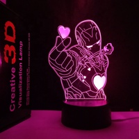 Nouvelles lampes 3D en forme de tortue, Iron Man, Anime, Michael Jackson, illusion 3D, cadeau de Noël et de Nouvel An