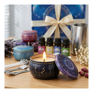 Handmade Soy Wax <b>Candle</b> Gift <b>Set</b> Luxury Tin Packaging For Travel Relaxation Boutique Holiday Collection Display - Product Image 4