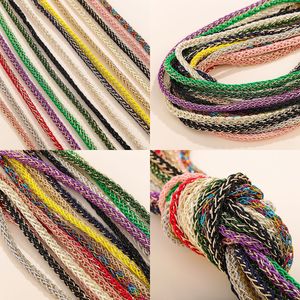Cordon tressé 4 brins Nantong 5 mm coloré avec fil doré, style ethnique, pour artisanat DIY - Product Image 3