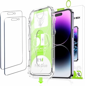 Premium Dust Proof Magic Box for iPhone 11 12 13 14 Tempered Glass Film Screen Protector with Easy Installation Kit Tool Frame