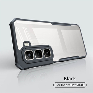 Chất lượng cao <span class=keywords><strong>4</strong></span> góc chống mùa thu Đen <span class=keywords><strong>TPU</strong></span> <span class=keywords><strong>bumper</strong></span> rõ ràng Acrylic cứng trong suốt Cover quay lại trường hợp điện thoại cho Infinix Hot 50 <span class=keywords><strong>4</strong></span> gam - Product Image 3