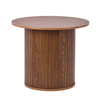 Table basse moderne en bois de luxe dorée Table ronde pour café Table basse en marbre doré
