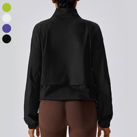 Veste de course pour femme personnalisable UPF 50+ Séchage rapide Manches longues Demi-zip Respirant Vêtements de sport pour la salle de sport Fitness Yoga