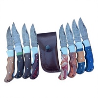 Couteaux Rajput de haute qualité, lame pliante en acier Damas, couteau de survie de poche, prix de gros d'usine, manche en bois Pakka, 58 HRC