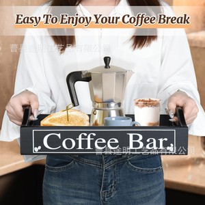 Wooden Desktop Coffee <b>Storage</b> <b>Rack</b> Black Foldable <b>Kitchen</b> Organizer For Coffee Bar And Seasoning Jars - Product Image 4