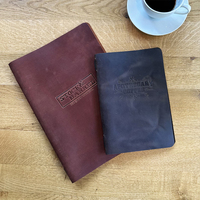Porte-menus vintage en cuir véritable souple avec cordon élastique