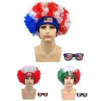 Perruque Mohawk colorée aux couleurs du drapeau allemand, accessoire amusant pour fête d'Halloween, célébration, fête, ou événement festif