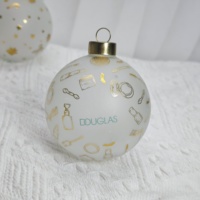 Boule de Noël vintage en verre soufflé givré avec paillettes dorées pour décorations de Noël