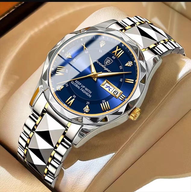 High Quality Luxury Men's Business Watch Luminous Hands Date Wristwatch Stainless Steel Strap Waterproof Quartz Men Wrist Watch