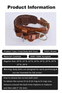 RUNZEツール牛革安全ハーネス高品質電気機器ラインマンクライミングベルト - Product Image 2