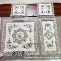 Nappe en coton et lin au crochet fait main, broderie ruban, dentelle ajourée florale, pour la maison, les mariages et la décoration d'hôtel