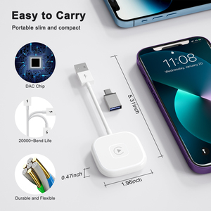 Adaptateur <span class=keywords><strong>Carplay</strong></span> filaire vers <span class=keywords><strong>Carplay</strong></span> sans fil Plug and Play USB Wireless <span class=keywords><strong>CarPlay</strong></span> AI Box Dongle pour autoradio non-carpaly - Product Image 6