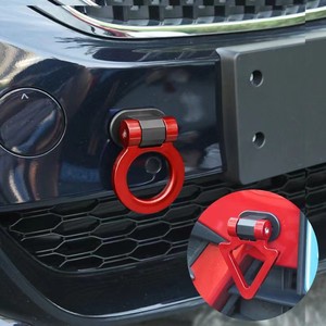 Anneau de remorquage universel décoratif en ABS rouge réglable pour crochet de remorquage de voiture - Product Image 1