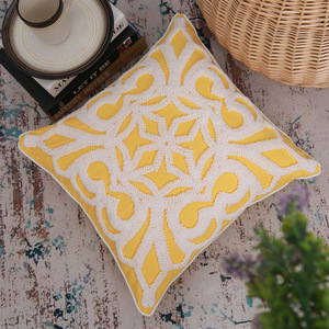 Innermor <strong>White</strong> <strong>Fluffy</strong> Square Cushion Covers Nordic Style <strong>Pillow</strong> Covers Handmade Floral Pattern Tufted Throw Home &amp; Hospital Use - Product Image 4