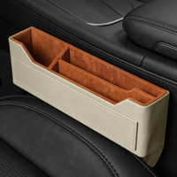 Pengisi Celah Kursi Mobil Premium Kulit OEM Organizer Kotak Penyimpanan Universal Kulit PVC Multi Slot Penyimpanan untuk Ponsel Kabel Kartu