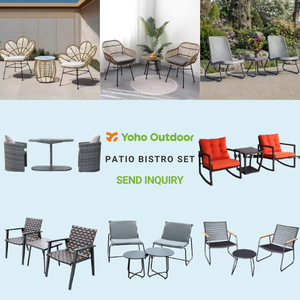 Traditional Outdoor <strong>Garden</strong> Steel Frame Rattan Wicker <strong>Recliner</strong> All Weather Cushioned Sofas and Ottoman Set for Villa - Product Image 5