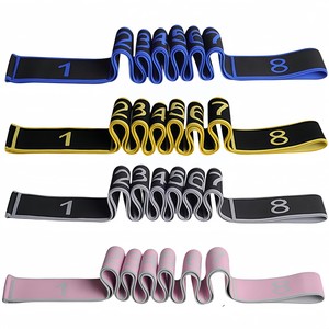 CZFIT - Cinturón de Yoga Personalizado con Correa de Tracción, Bandas de Resistencia Digitales, Cinturón de Estiramiento para Pilates, 10 Lazos - Product Image 1
