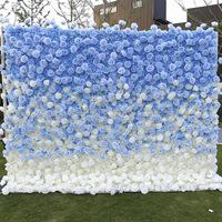 NINI Mur de fleurs artificielles en soie bleu marine 8ft x 8ft, style moderne, pour mariage, baby shower, fête, toile de fond pour la photographie