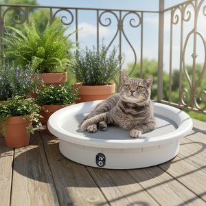 스마트 클래식 펫 베드 케이브 히터 쿨러 무게 감지 센서 대형 자가 발열 냉각 침대 (강아지, 고양이, 소형 동물용) 여름철 - Product Image 5