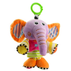 Kids cute pull line plush animal toy rattle shocking toy baby musical hanging toy