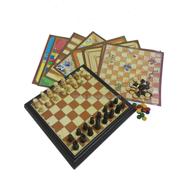 Wholesale 12 in 1 Chess Game Set Wooden Board  Game Set Multi-player for Family