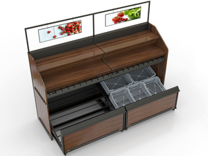 <span class=keywords><strong>Estantes</strong></span> de exhibición de <span class=keywords><strong>PVC</strong></span> para verduras y frutas, calidad alimentaria, <span class=keywords><strong>con</strong></span> decoración de madera y cajón - Product Image 3