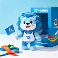 Échantillon Gratuit : Peluche Personnalisée Lion Mascotte Dessin Animé, Jouet en Peluche Adorable avec Logo, Poupée en Peluche Rembourrée, Coussin, Cadeau d'Activité