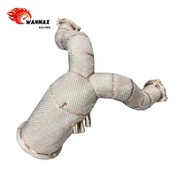 Downpipe Knalpot Performa Tinggi dengan Pelindung Panas untuk Porsche Cayenne Coupe 3.0T SUV EA839 Turbo dengan OPF
