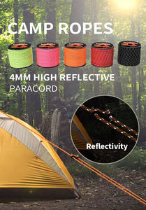 Ligne de Guy pour <span class=keywords><strong>le</strong></span> camping, très résistante, réfléchissante, 50m/100m, 100% polyester, épaisseur 4MM, nylon résistant à l'usure et aux UV, paracorde 550 - Product Image 6