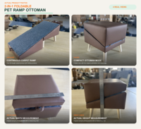 Rampe pliable en bois pour animaux de compagnie, escalier antidérapant pour petits chiens et chats, marchepieds pour canapé, lit, double repose-pieds, siège ottoman, accessoire pour animaux de compagnie