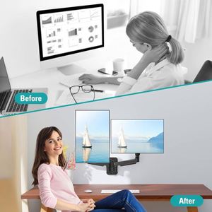 Wall-Mounted Monitor Arm Channel <b>Bracket</b> for 32-Inch Monitors New 90 Degree Tilt Angle for International Station - Product Image 3