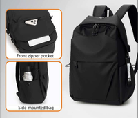 Sac à dos pour ordinateur portable grande capacité pour étudiants, avec port USB, étanche, en tissu Oxford, décontracté, sportif, unisexe, fermeture éclair tendance