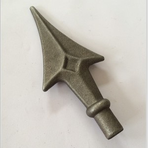 Wrought Iron Spearhead Security Fence Anti-climb Guardrail Parts Cast Iron Accessories Decorative <strong>Meta</strong> Finials Dark Grey Sand - Product Image 3