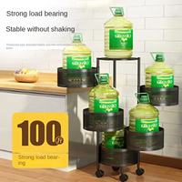 Support de rangement circulaire pour chariot mobile sans installation Support de rangement multicouche pour fruits et légumes de cuisine