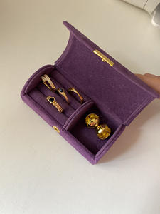 Hot Selling <strong>Ring</strong> Bracelet Necklace Storage <strong>Box</strong> <strong>Luxury</strong> Travel Compact Velvet Jewelry <strong>Box</strong> - Product Image 4