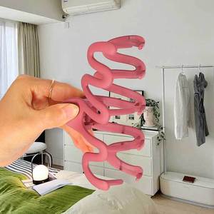 M Shaped 13cm Large Mixed Color Hair Clip Plastic Gripper For Women Casual Style - Product Image 2