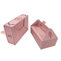 Caja de Regalo de Lujo Reciclable con Efecto de Estampado en Lámina Dorada, Cierre Magnético y Asa de Cartón para Pastelería