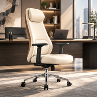 Nouvelle conception de chaise de bureau de direction en cuir PU à dossier haut, ergonomique, réglable, chaise de patron de luxe pour projets commerciaux, vente en gros