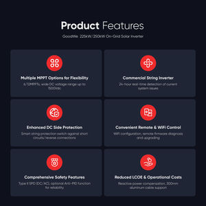 固德威 225kW 250kW HT 系列三相并网逆变器，带 12 个 MPPT，适用于商业太阳能系统 - Product Image 3
