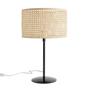 Abat-jour tissé à la main en bambou, pour lampe Led, style nordique moderne, en osier, maille, décoration facile, en rotin, ombre de lampe