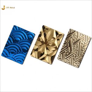 EX172 Factory 4x8 Embossed Stainless Steel <b>Plate</b> 304J1 3D Embossed Gold Mirror <b>Surface</b> Interior Decoration Panel - Product Image 3