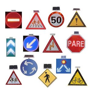 في الهواء الطلق معدن الألومنيوم عاكس الطريق السريع علامات المرور الشارع علامة السلامة أدى وامض لوحات علامات العبور البطيئة - Product Image 5